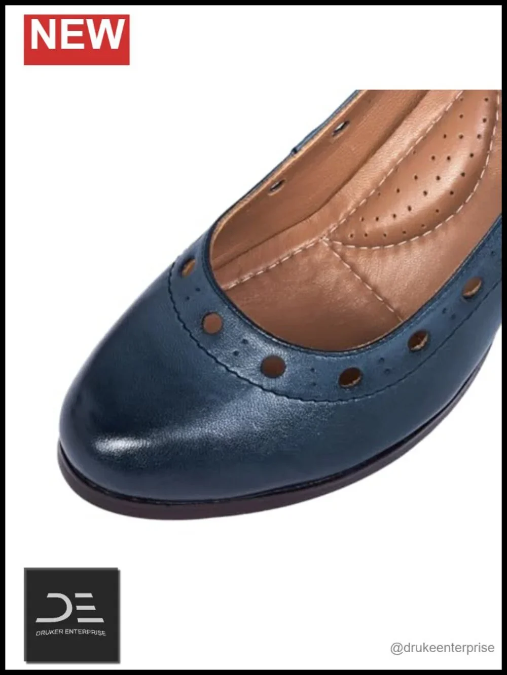 Women's Leather Dress Pumps Chunky High Heel Office Work Shoes